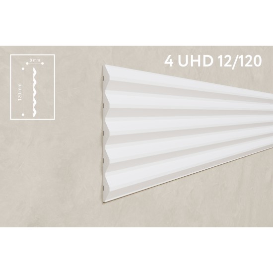 Стеновая панель 4 UHD 12/120 белая 2,8 метра Solid