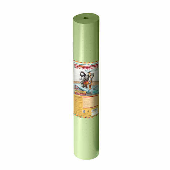 Подложка SOLID PROtector Thermo SPC перфорированная 1 мм, для теплых полов под SPC, WPC, LVT